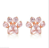 Earrings - Crystal cat paw earrings