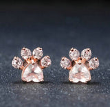 Earrings - Crystal cat paw earrings