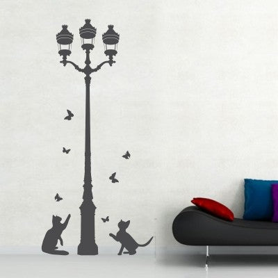 Decal Cats with Lamp Post